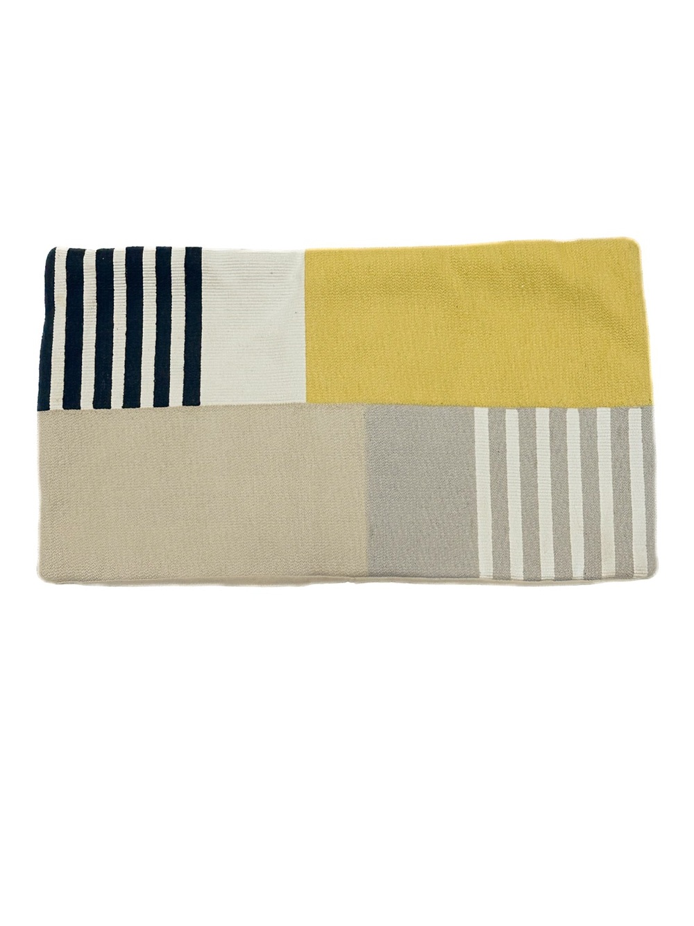 West Elm Corded Striped Blocks Pillow Cover Textured Cotton Pillowcase